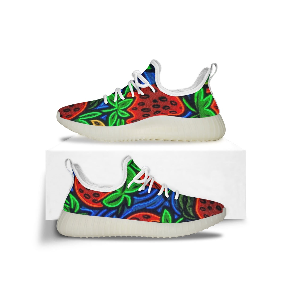 All-Over Print Pop Art Strawberry Women's Sports Shoes