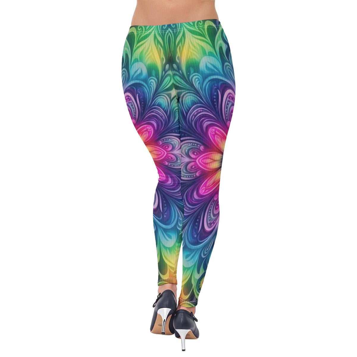 Psychedelic Floral Kaleidoscope All-Over Print Women's High-Stretch Leggings