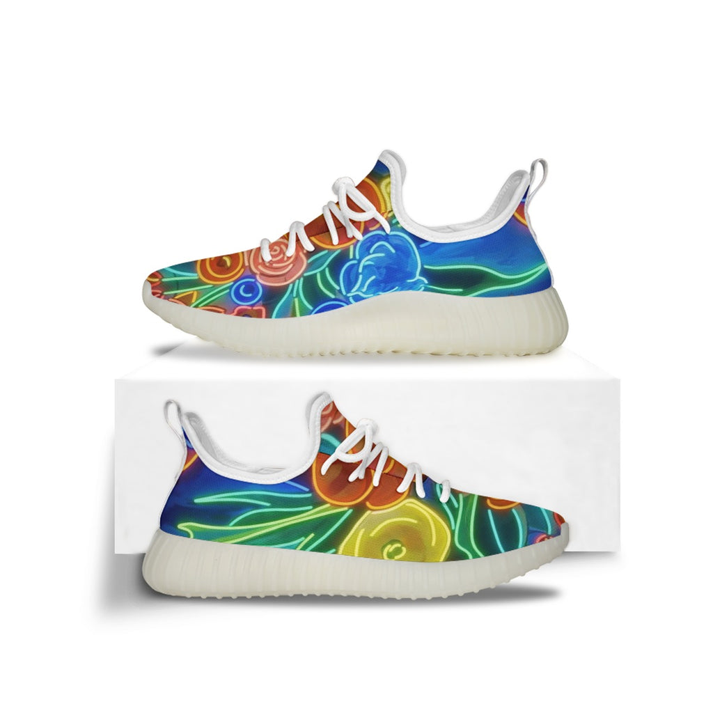 Multi-color Vibrant Abstract Floral All-Over Print Women's Sports Shoes