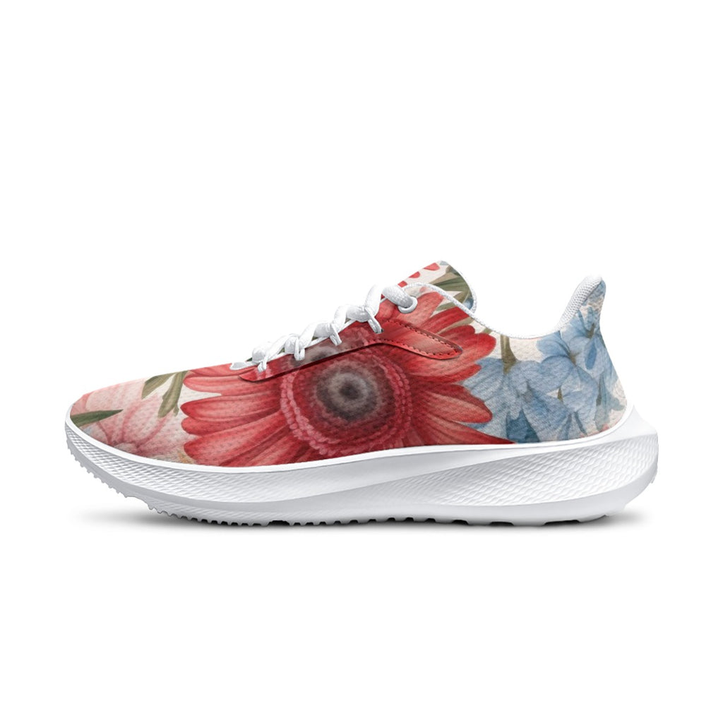 Gerbera daisies and tropical floral patterns Women's Road Running Shoes