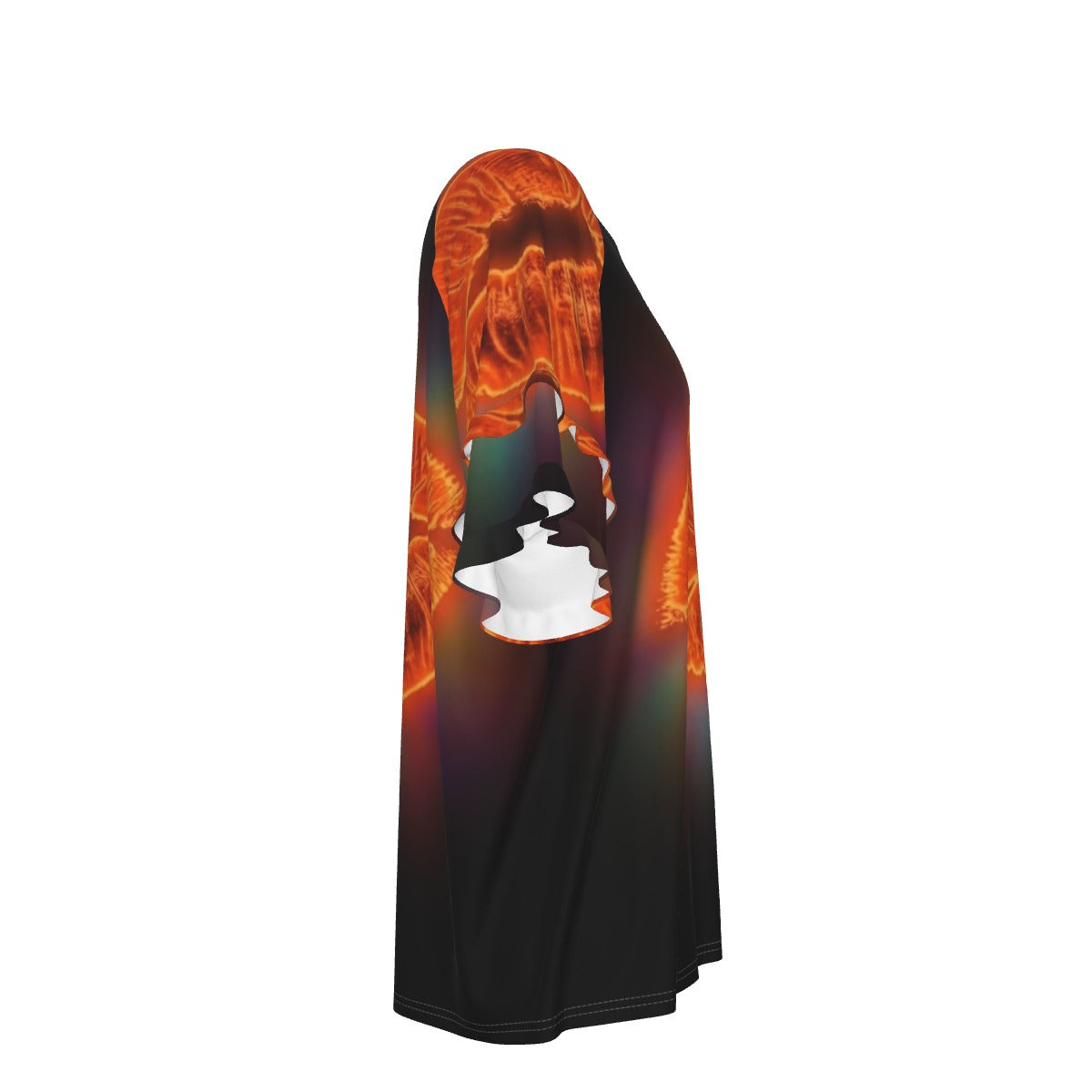 Neon Orange Lips Women's Round Neck Raglan Sleeve T-shirt