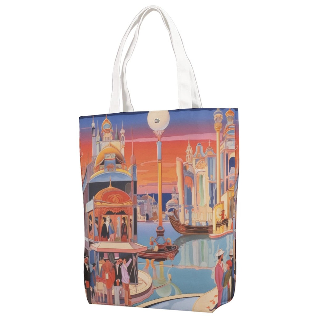 Color Splash Mediterranean-inspired coastal Canvas Bag With Shoulder Strap