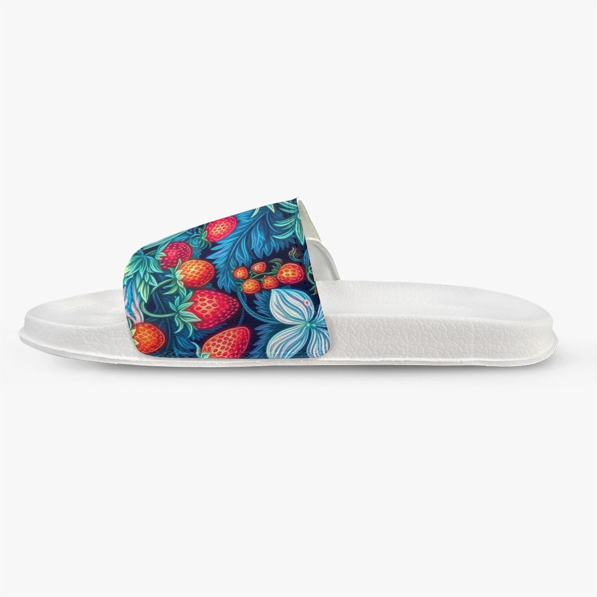 Ripe-Red-Strawberries Women's Velcro Slippers