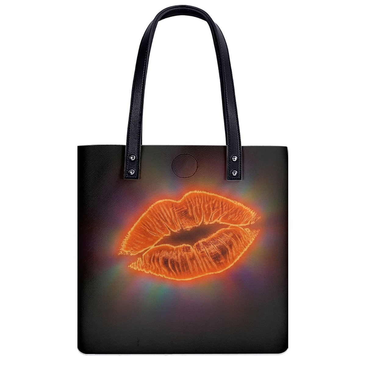 Neon Orange Lips PU Shoulder Bag
