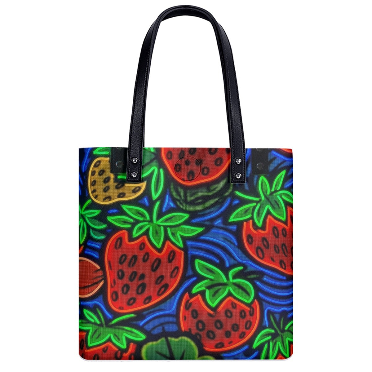All-Over Print Pop Art Strawberry PU Shoulder Bag