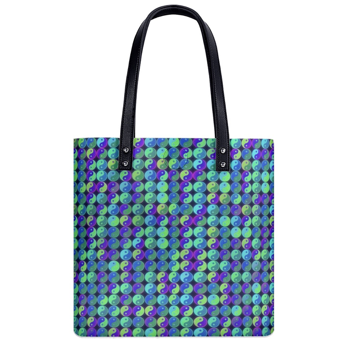 Blue, Teal, and Purple Yin Yang PU Shoulder Bag