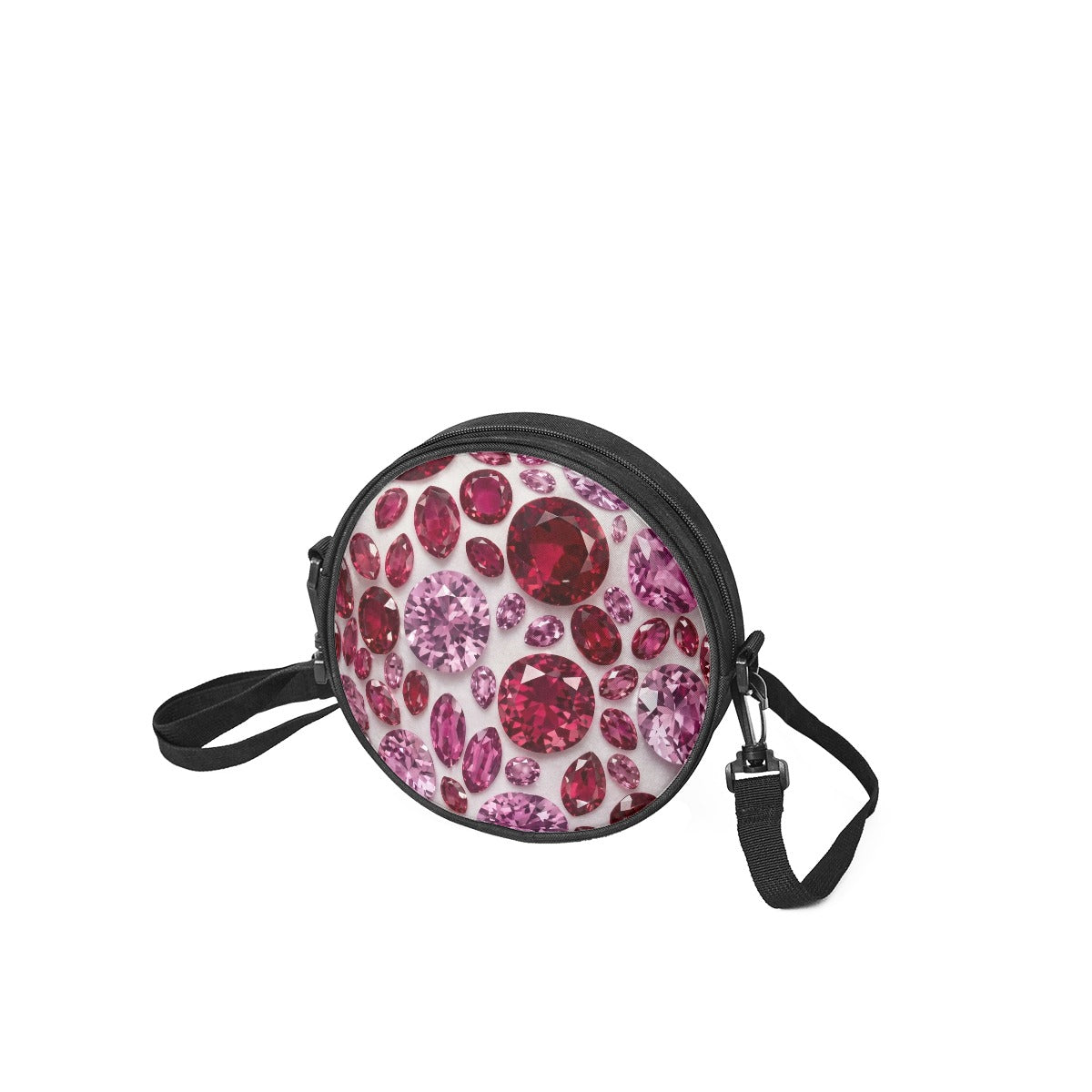 Pink and Red Gemstone Round Satchel Bags