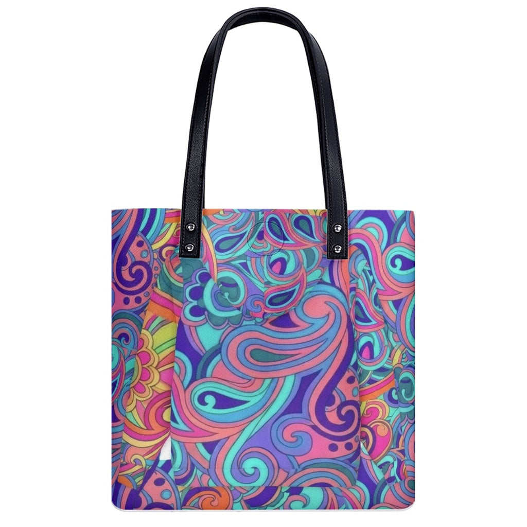 Psychedelic Swirl PU Shoulder Bag