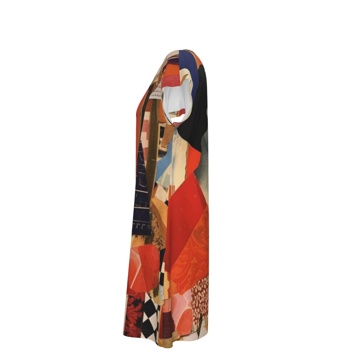 Cubist-inspired artistic All-Over Print Women's Short Sleeve Dress