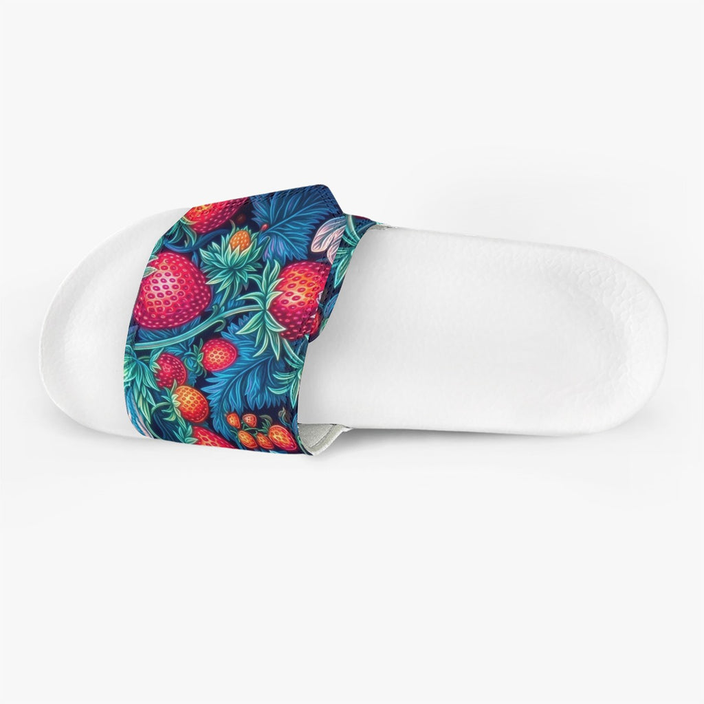 Ripe-Red-Strawberries Women's Velcro Slippers