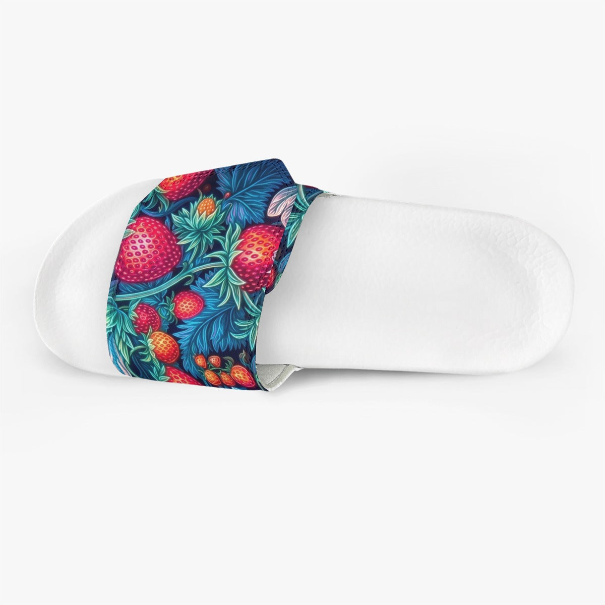 Ripe-Red-Strawberries Women's Velcro Slippers