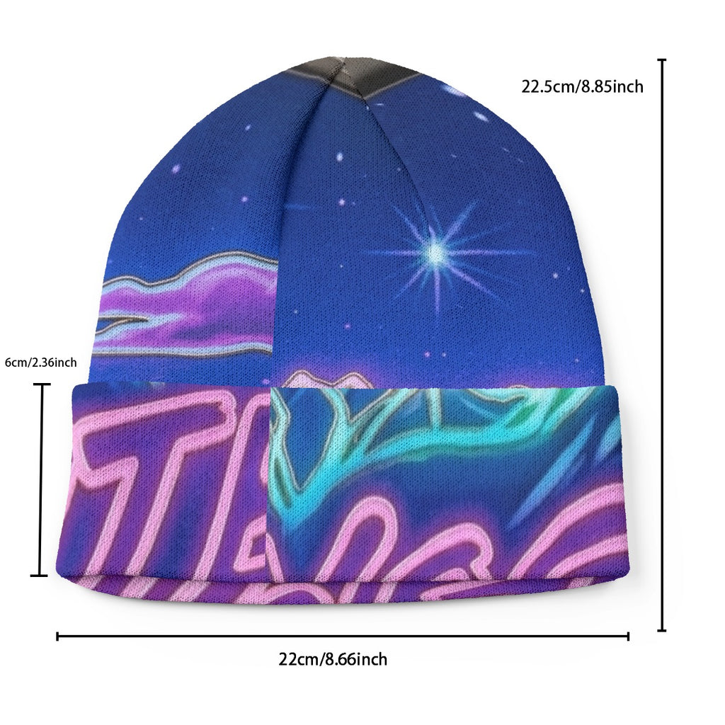 Retro Synth-wave/Neon Yosemite National All-Over Print Knitted Hat