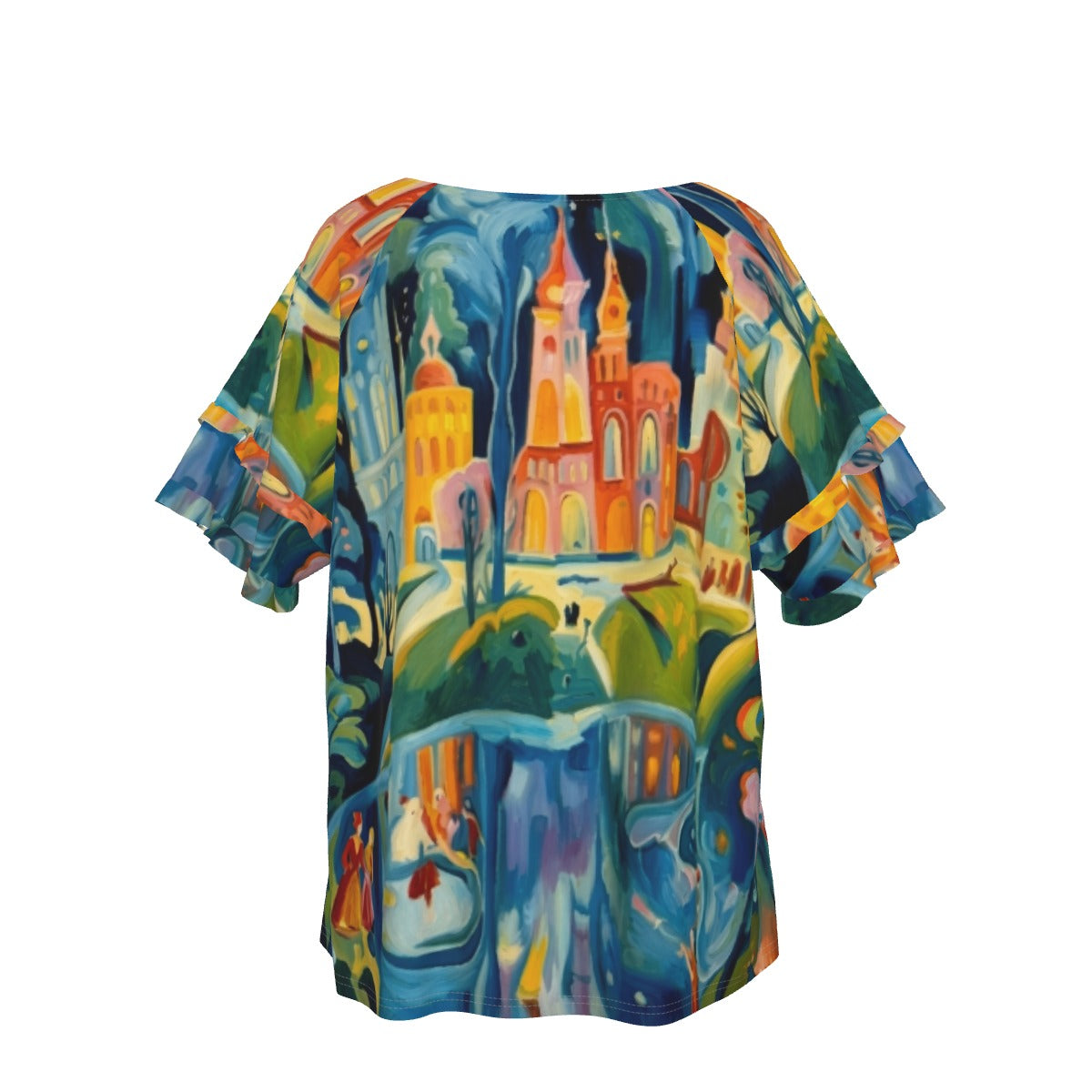 Multi-Color Artistic abstract Women's Round Neck Raglan Sleeve T-shirt