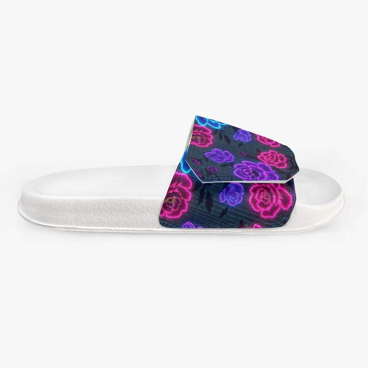 Fluorescent-Floral All-Over Print Women's Velcro Slippers