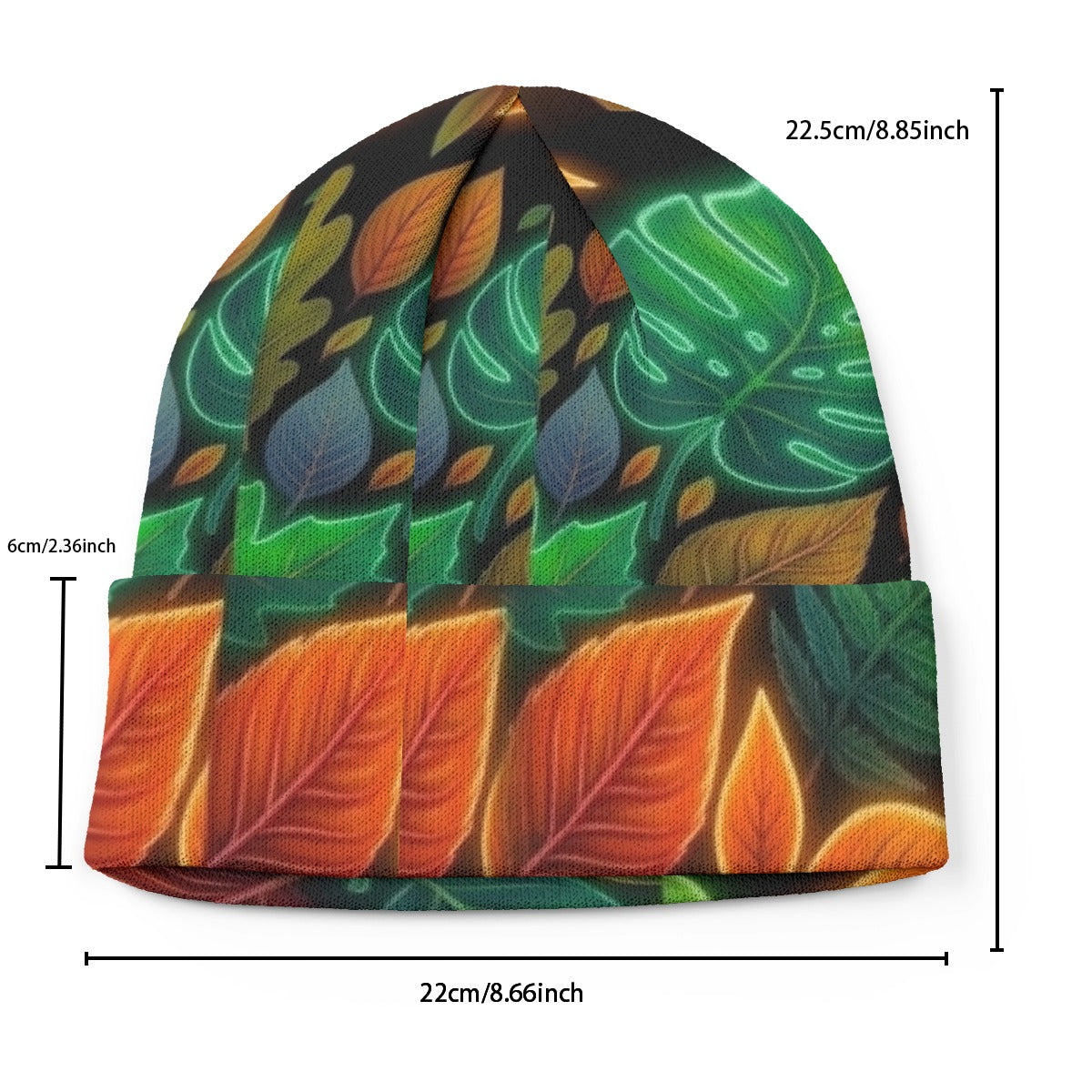 Multi-Color Autumn Leaves All-Over Print Knitted Hat