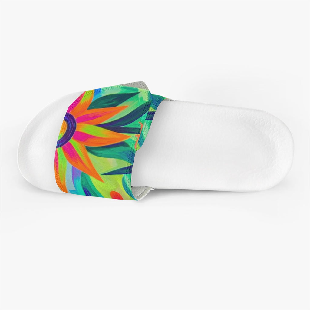 Multi-Color Abstract-Flower Women's Velcro Slippers