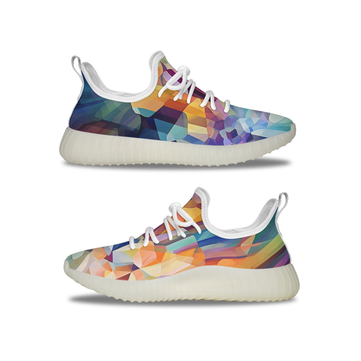 Stained-Glass Geometric Pattern Women's Sports Shoes