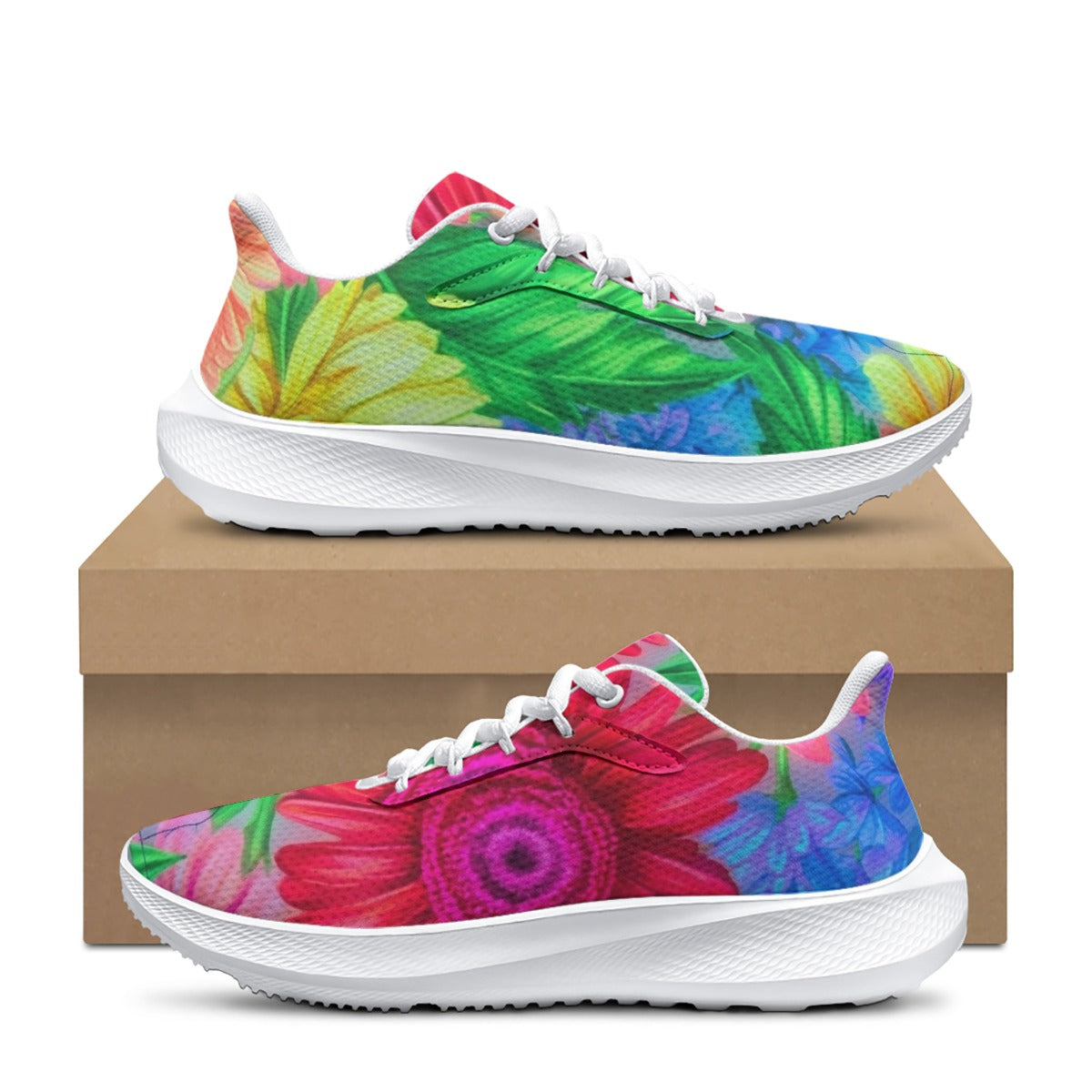 daisy and watercolor floral Women's Road Running Shoes