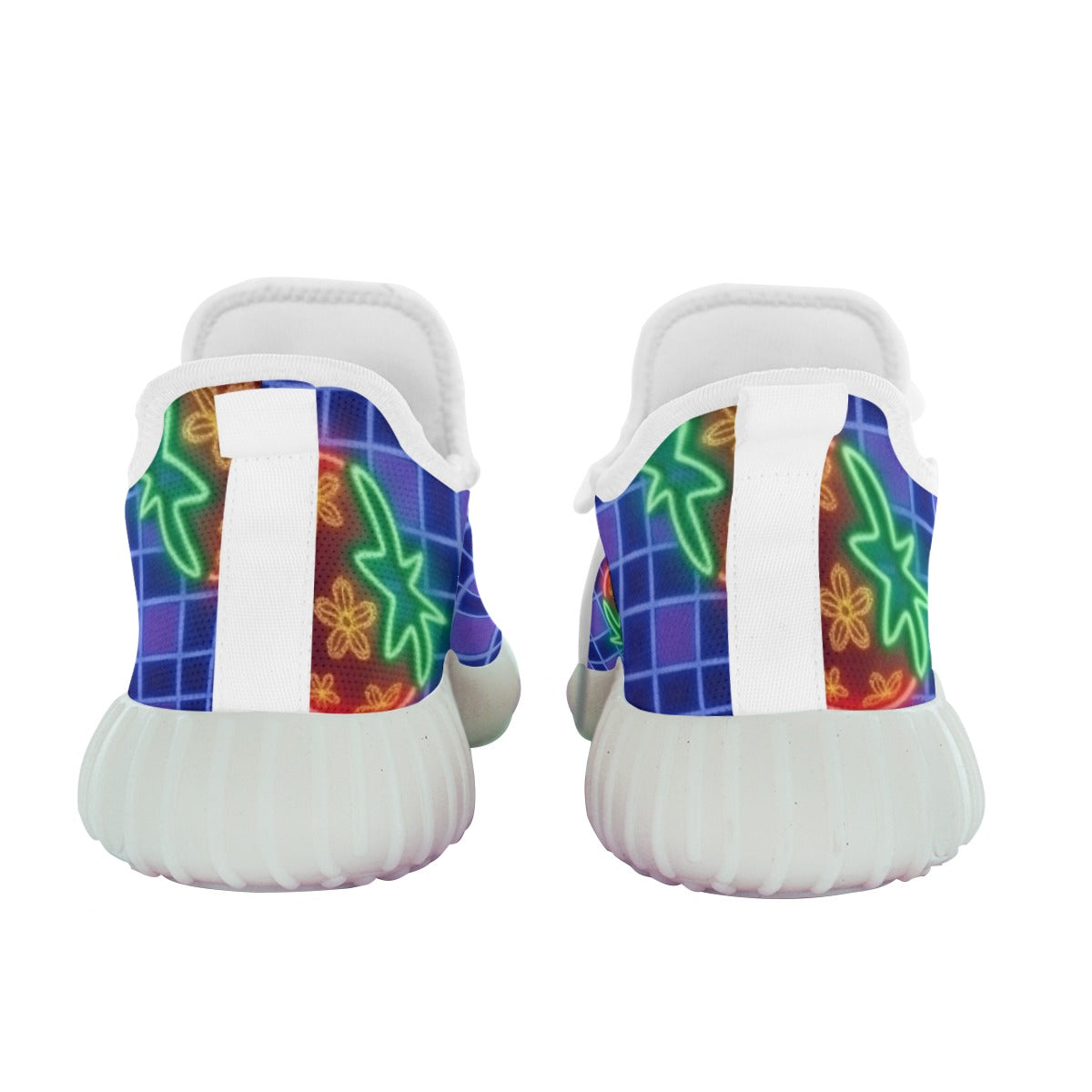 Grid-Pattern and Glowing Strawberries Women's Sports Shoes