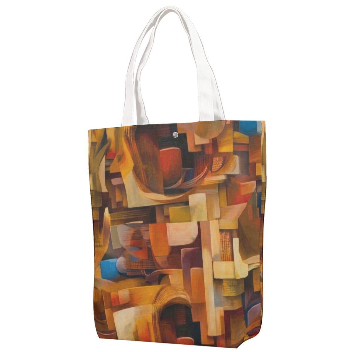 Cubist and Futurist Abstract Art Canvas Bag With Shoulder Strap