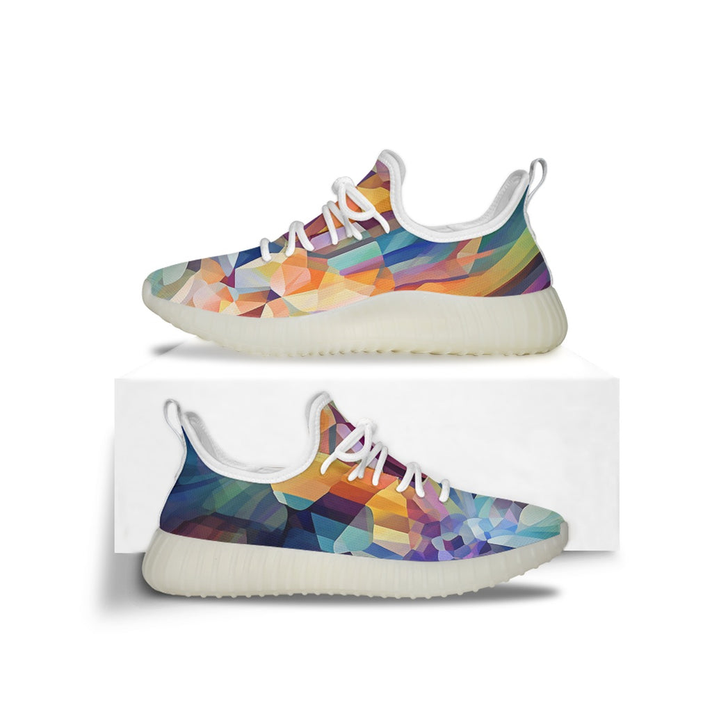 Stained-Glass Geometric Pattern Women's Sports Shoes
