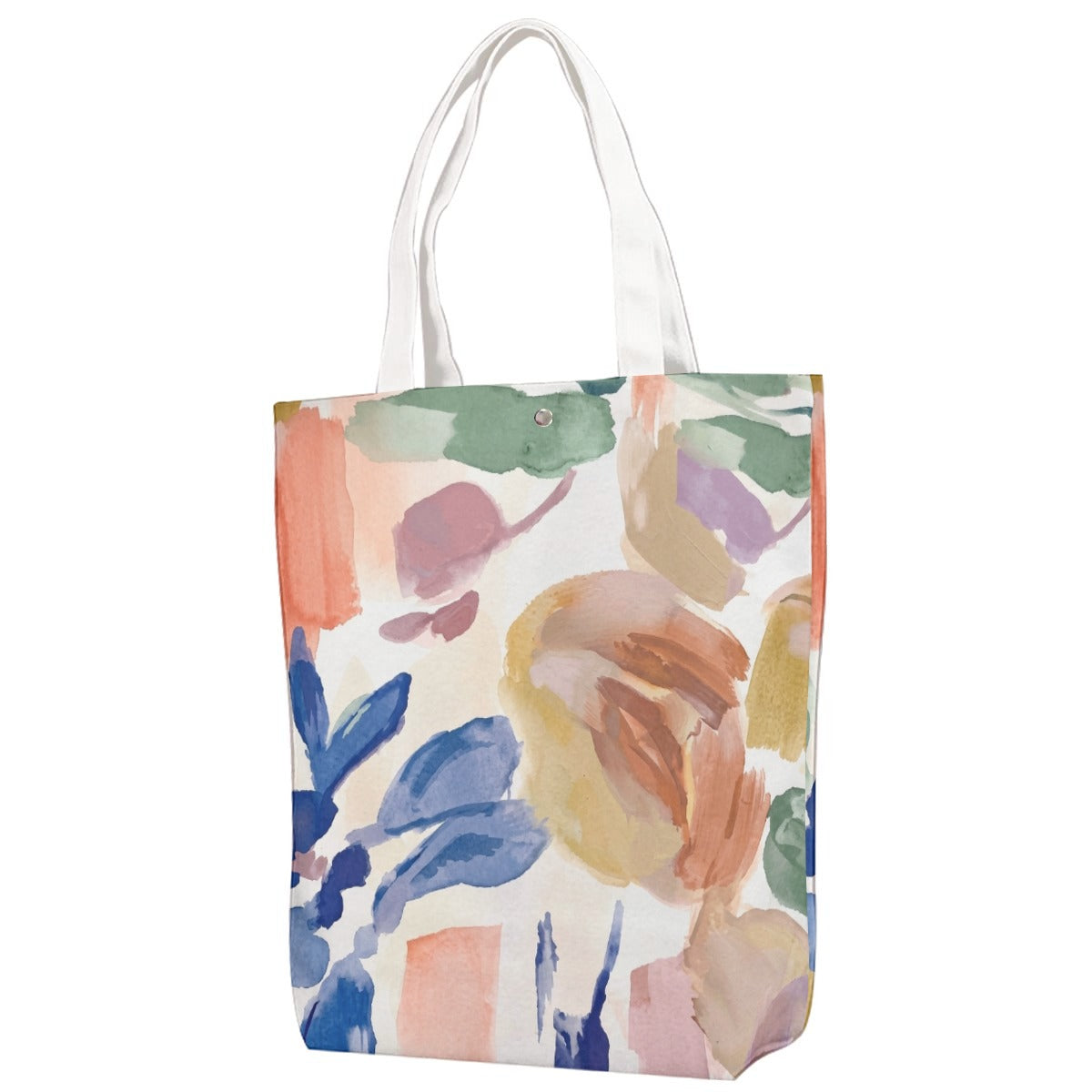 Vibrant Watercolor Brushstroke Canvas Bag With Shoulder Strap