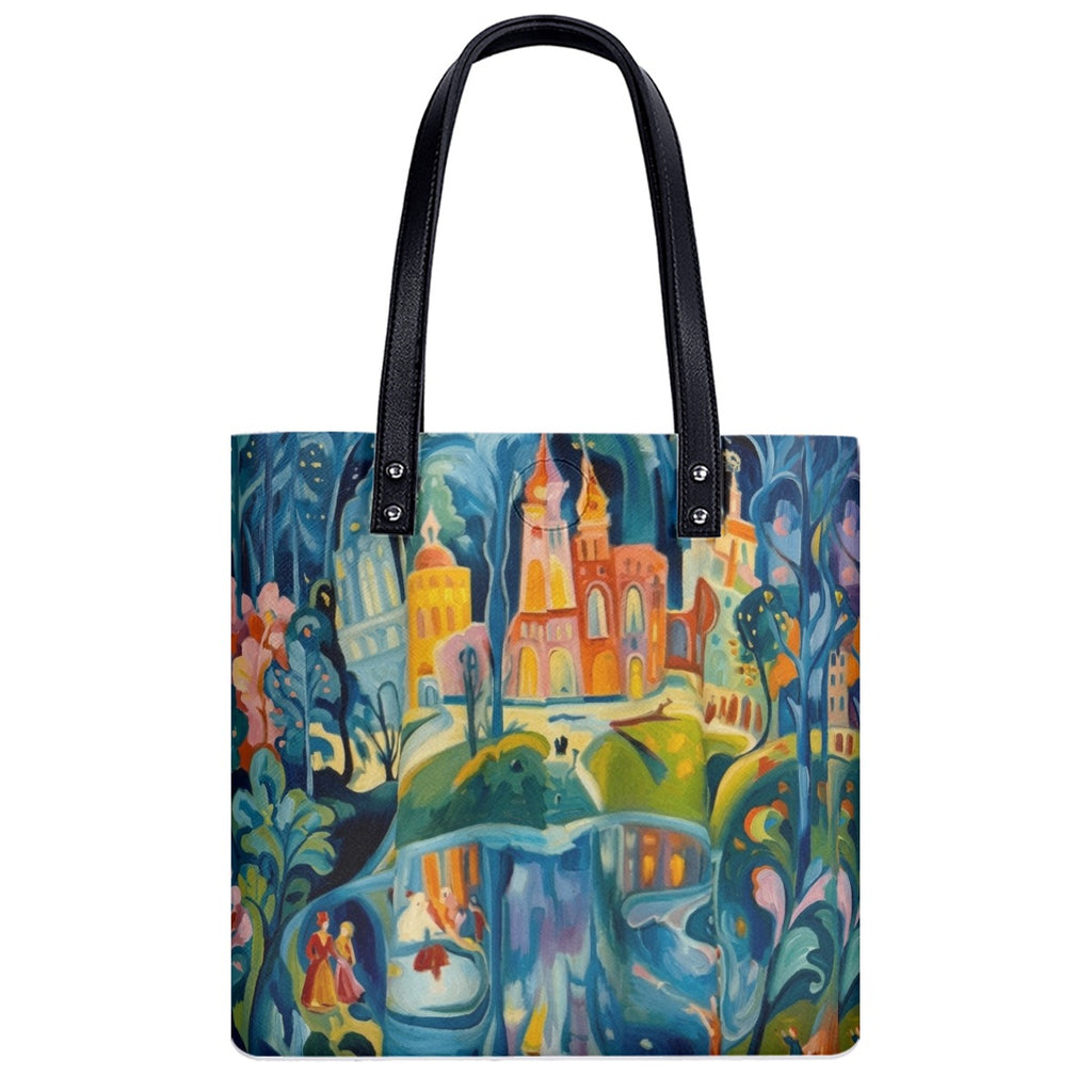 Multi-Color Artistic abstract All-Over-Print PU Shoulder Bag