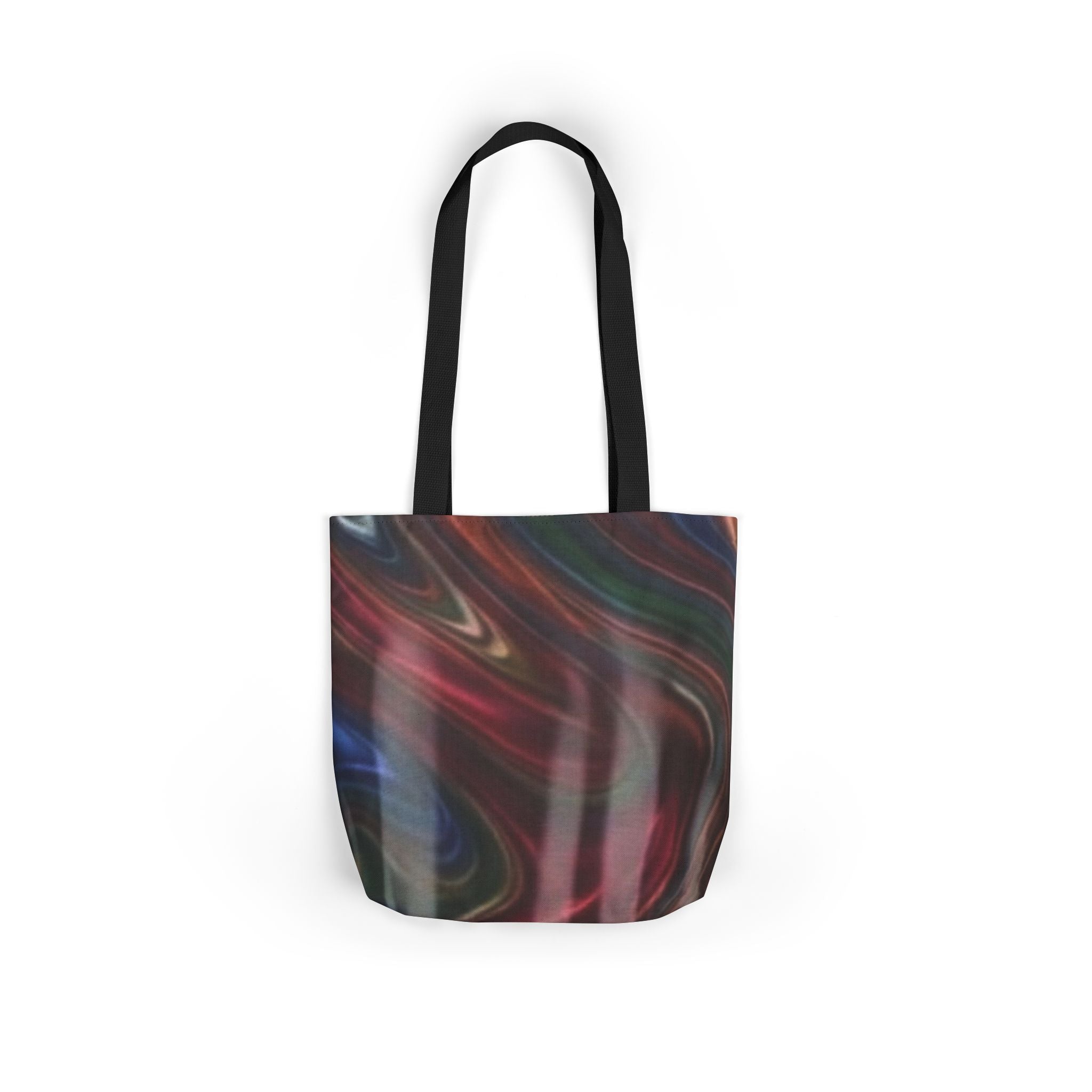 Abstract Swirl Canvas Tote Bag — Colorful Marbled Grocery & Market Tote