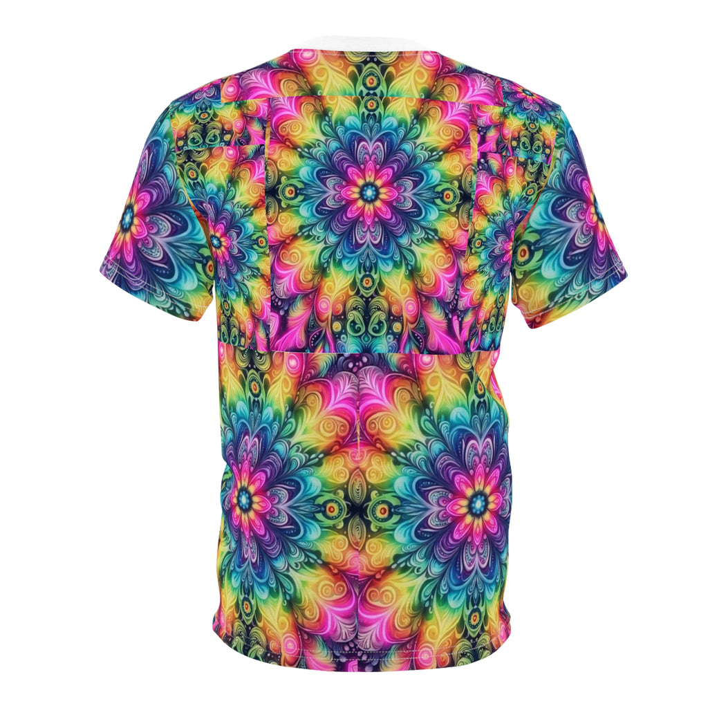 Psychedelic Floral Kaleidoscope Tee Printify