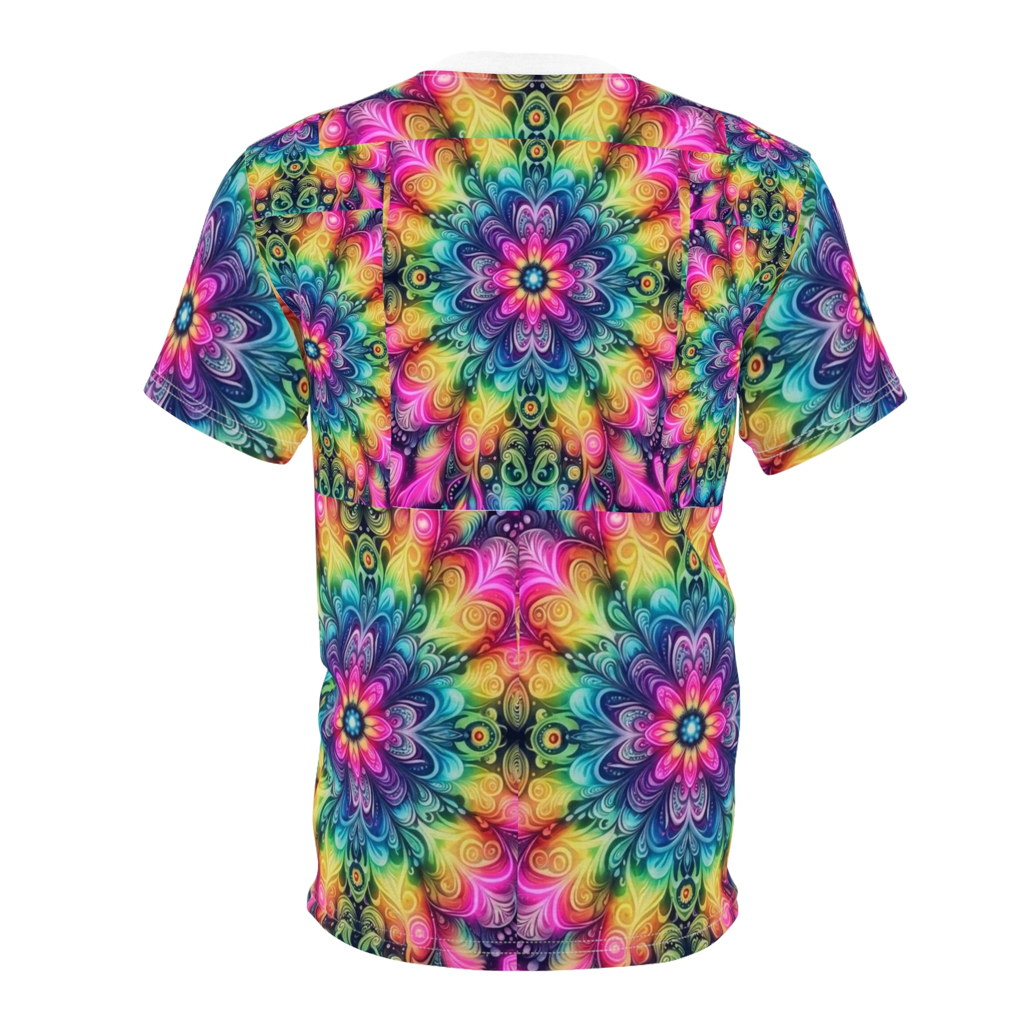 Psychedelic Floral Kaleidoscope Tee Printify