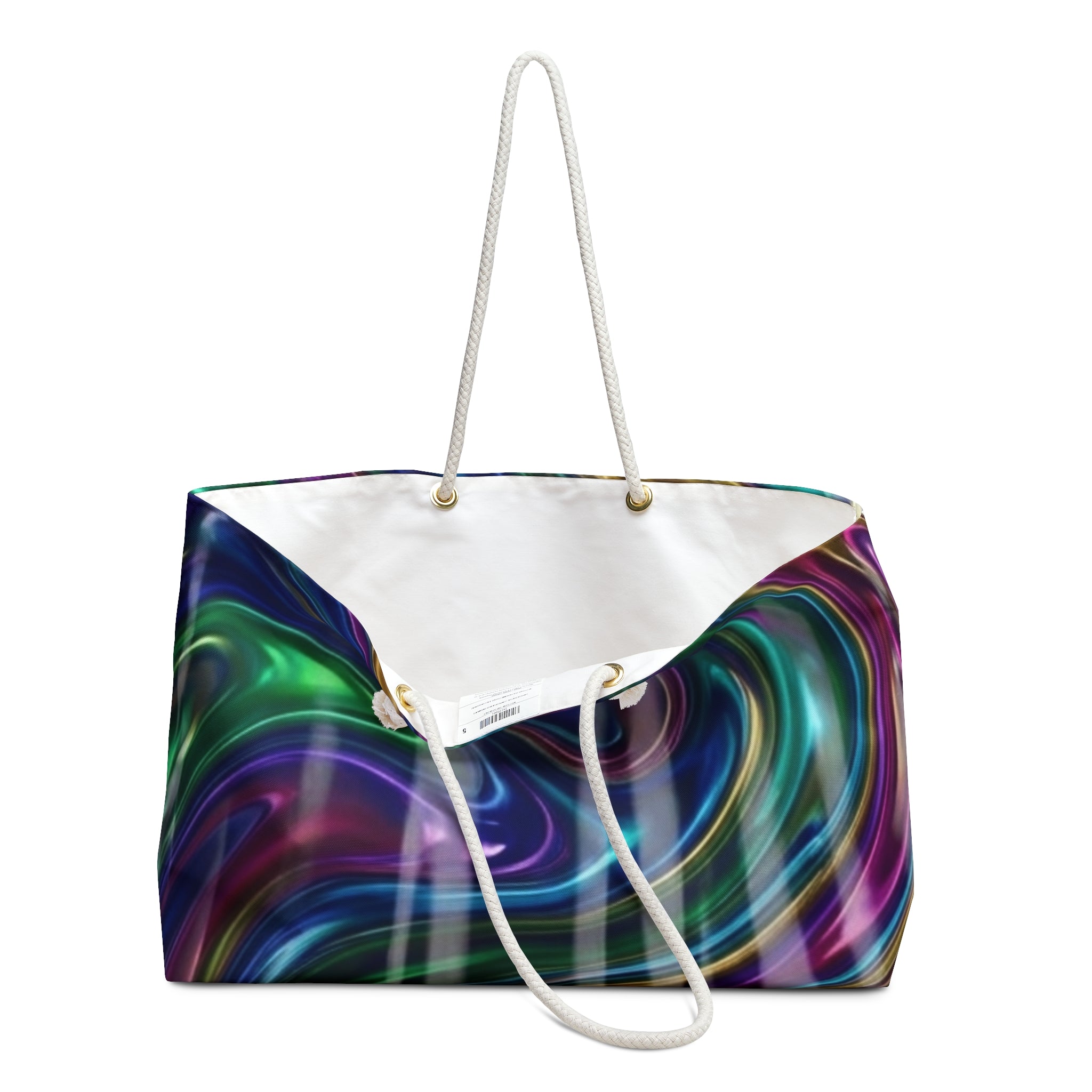 Abstract Swirl Weekender Bag — Colorful Marble Travel Tote