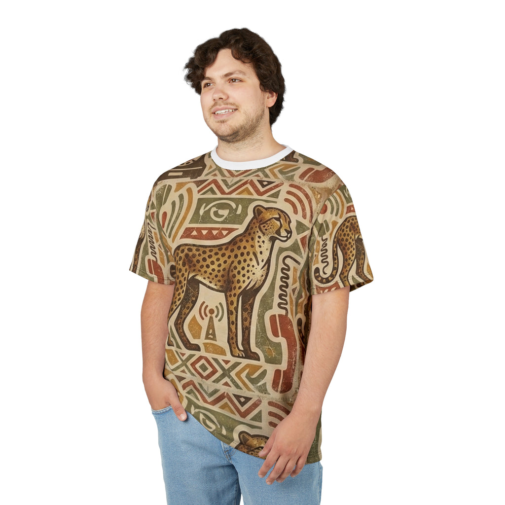 Cheetah Tribal Print Tee — Vintage African-Inspired All-Over Print Shirt Printify