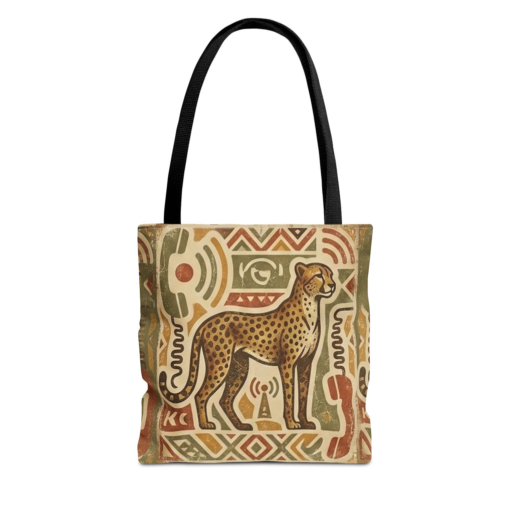 Cheetah Tribal Print Tote Bag — Vintage African-Inspired Print All-Over Tote Printify