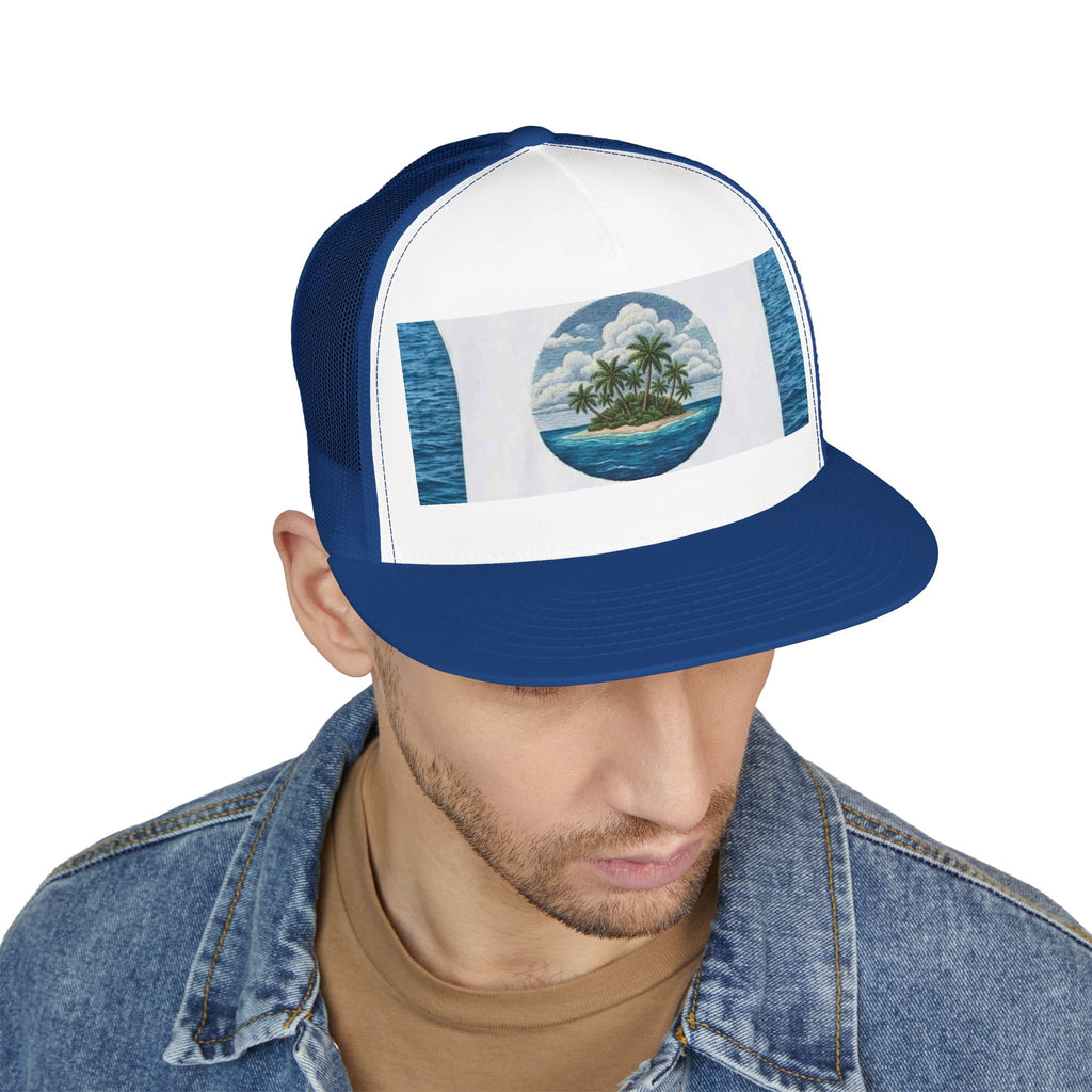 Island Paradise Trucker Cap — Tropical Beach Snapback