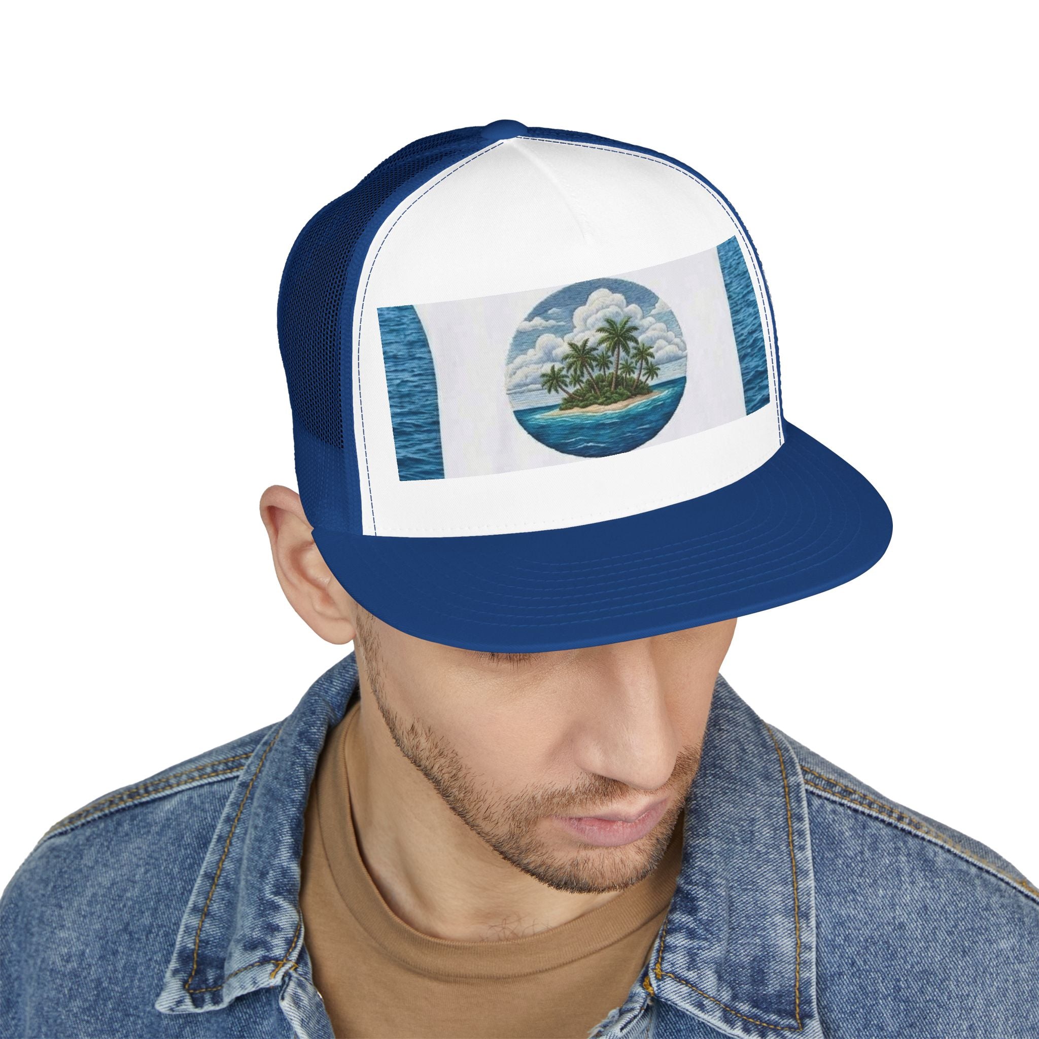 Island Paradise Trucker Cap — Tropical Beach Snapback