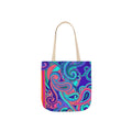 Psychedelic Paisley Canvas Tote Bag — Bright Retro Swirl Pattern
