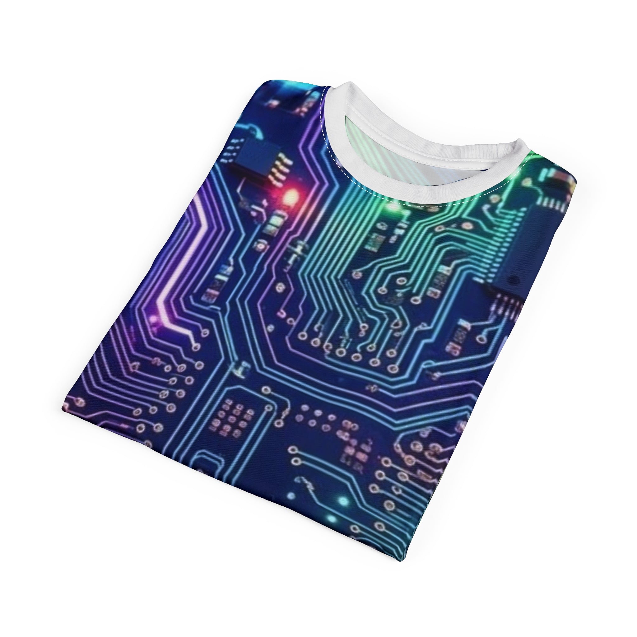 Circuit Board Tech Tee — Neon PCB All-Over Print Shirt Printify