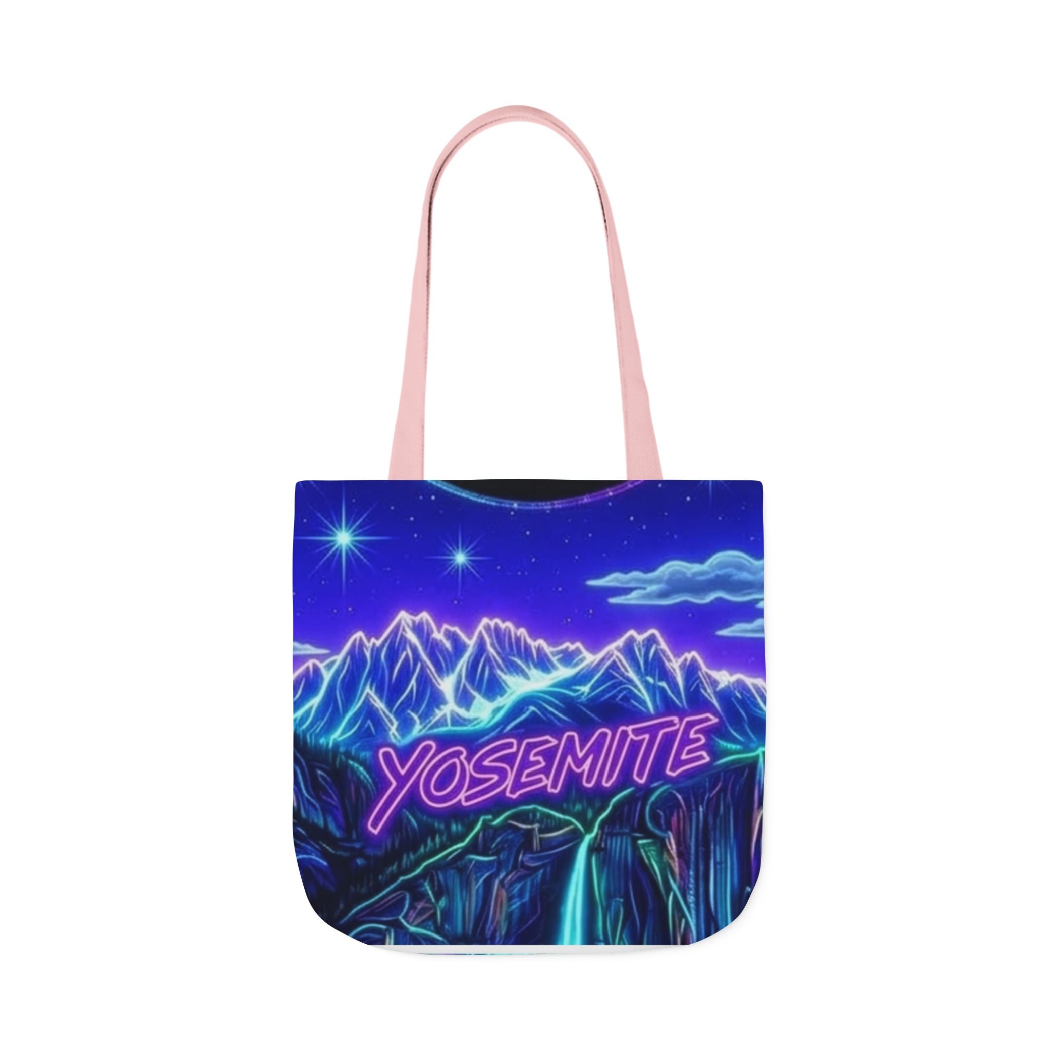 Yosemite Neon Mountains Canvas Tote Printify