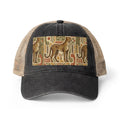 Cheetah Tribal Print Women's Washed Mesh-Back Cap Vintage African-Inspired Print Printify