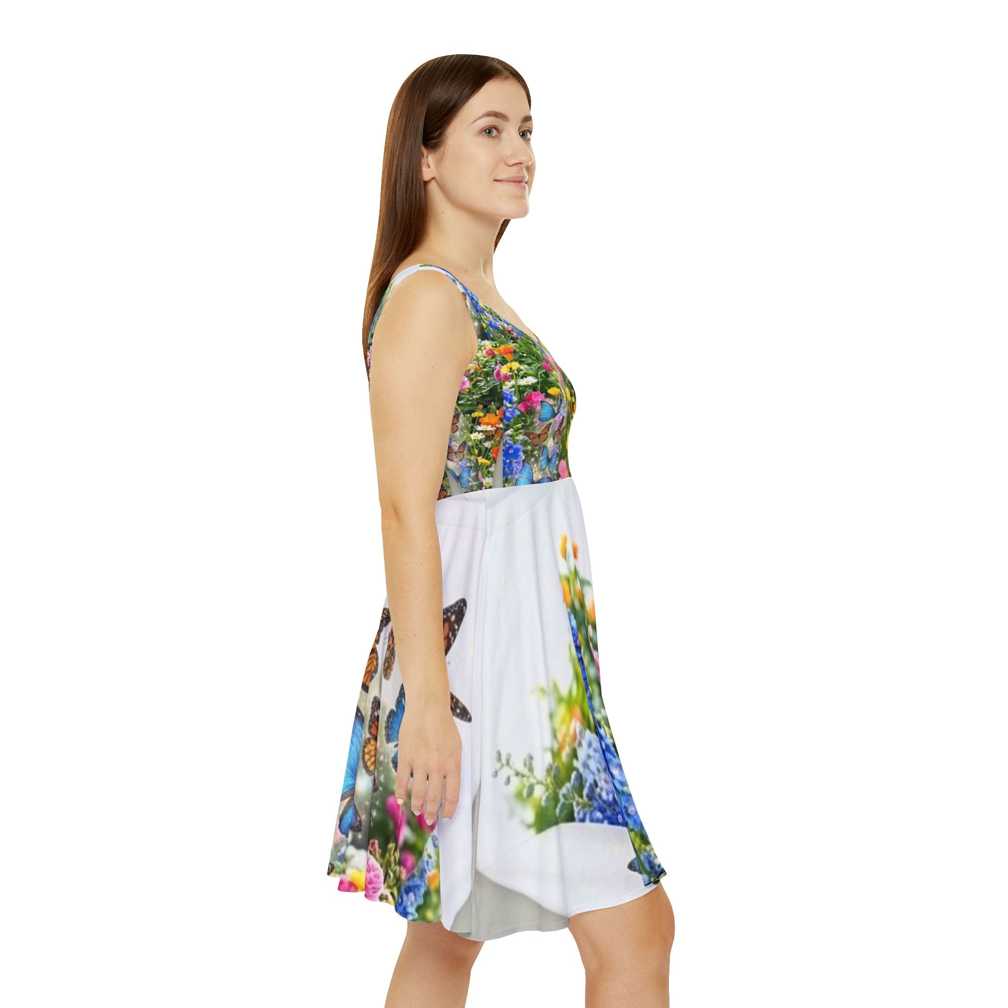 Butterfly Garden Skater Dress — Floral All-Over Print