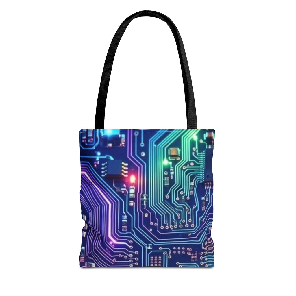 Circuit Board Tote Bag — Colorful Tech Printed All-Over-Print Tote Printify