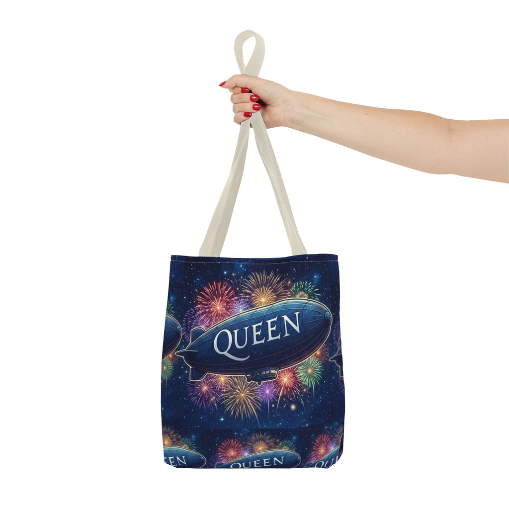 Queen Airship Tote Bag — Fireworks Band Logo Music Fan Tote