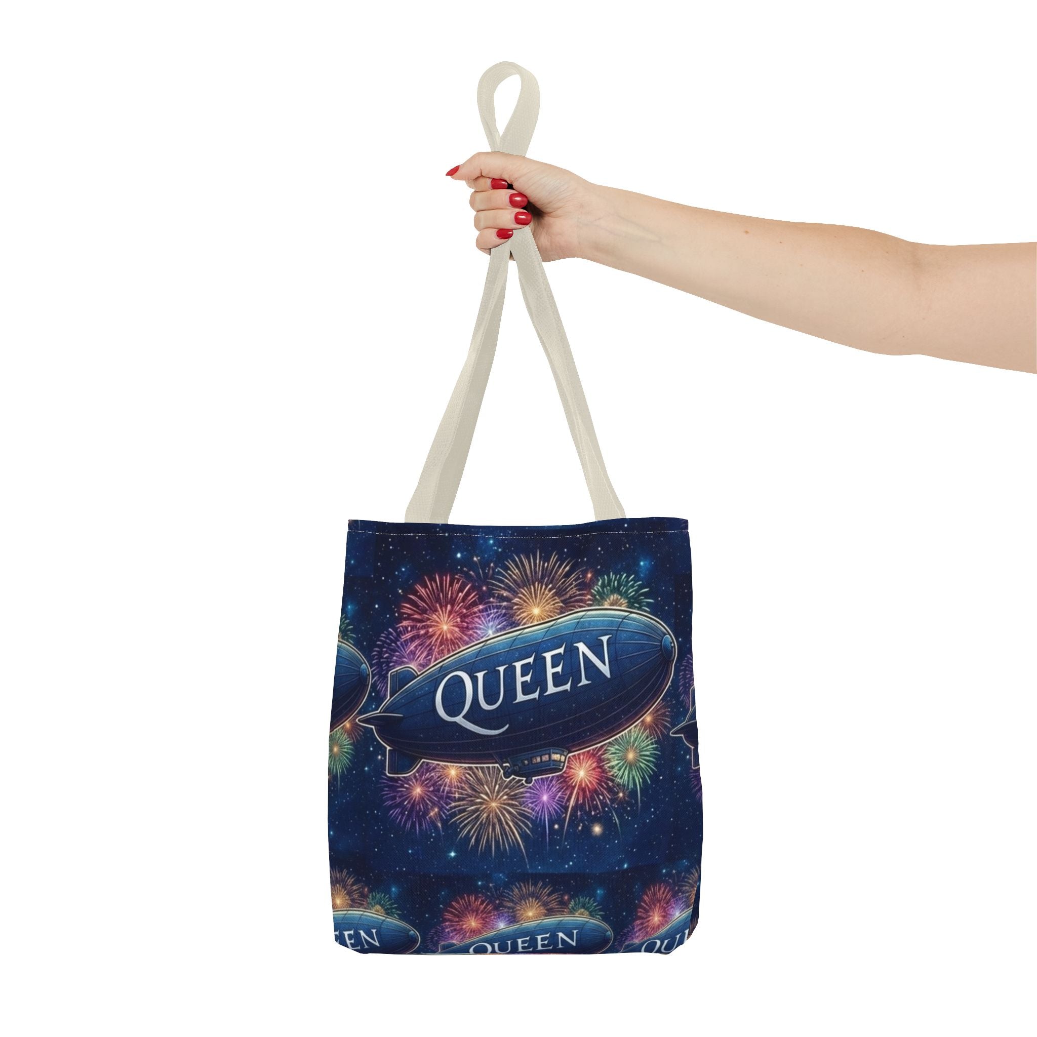 Queen Airship Tote Bag — Fireworks Band Logo Music Fan Tote