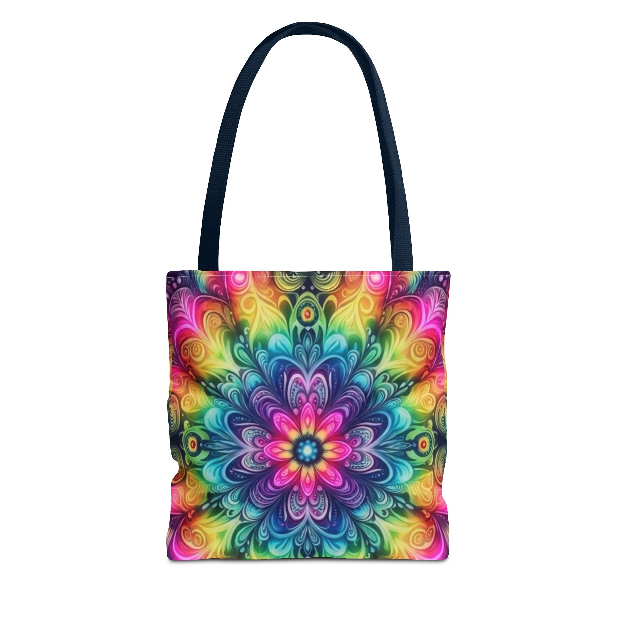 Psychedelic Floral Kaleidoscope Tote Bag Printify