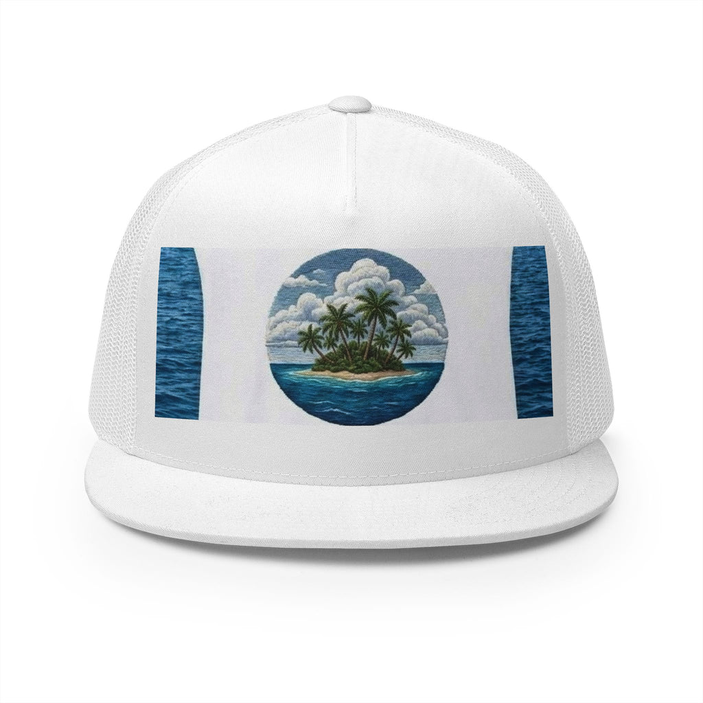 Island Paradise Trucker Cap — Tropical Beach Snapback