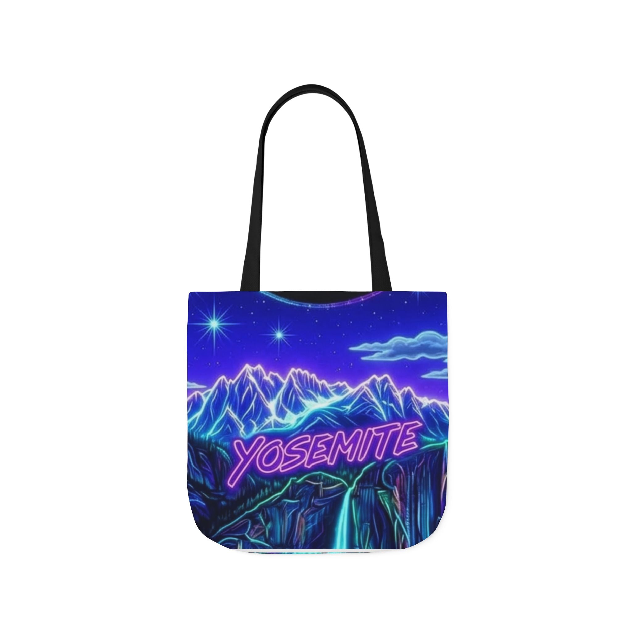 Yosemite Neon Mountains Canvas Tote Printify