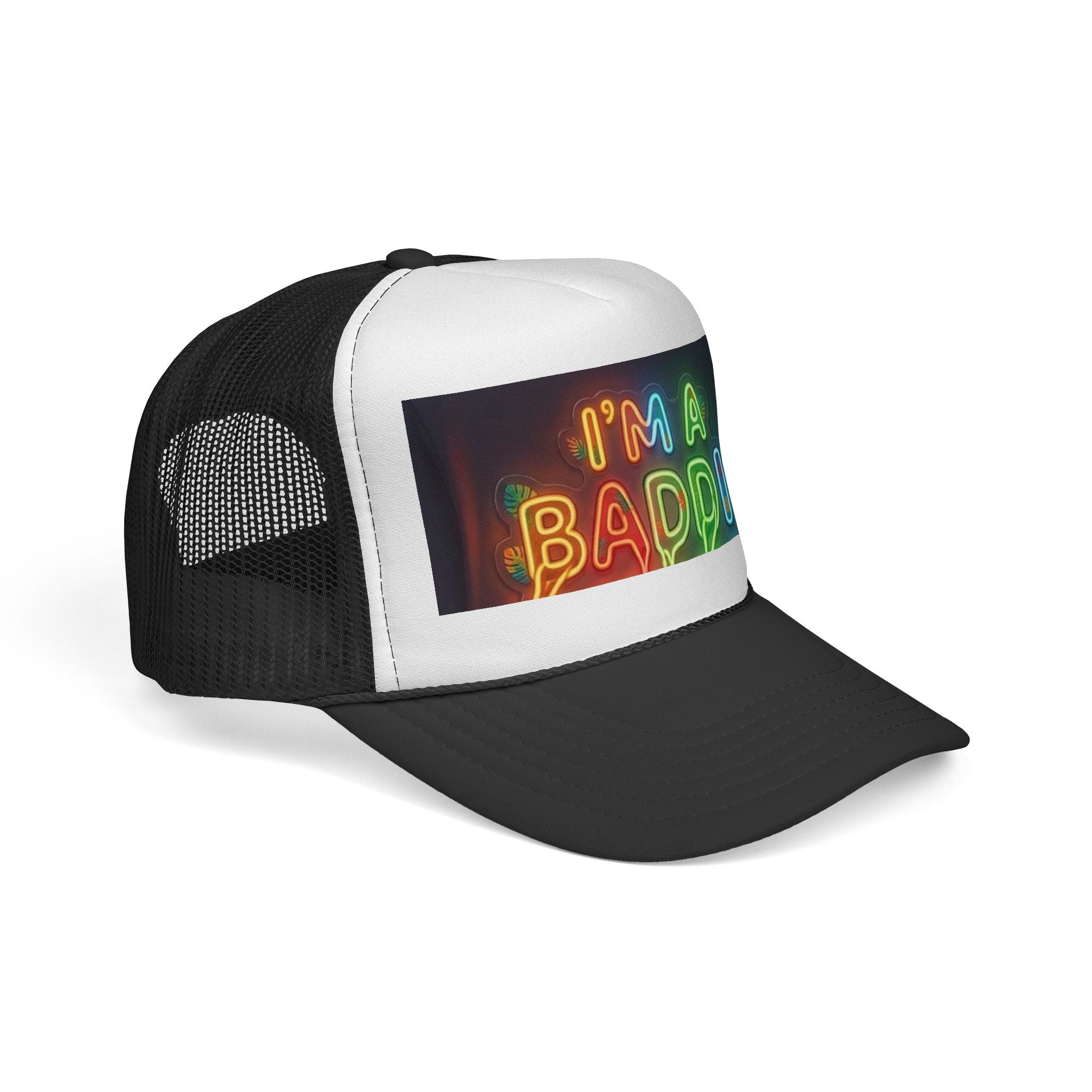Trucker Cap — "I'm a Baddie" Neon Sign Graphic