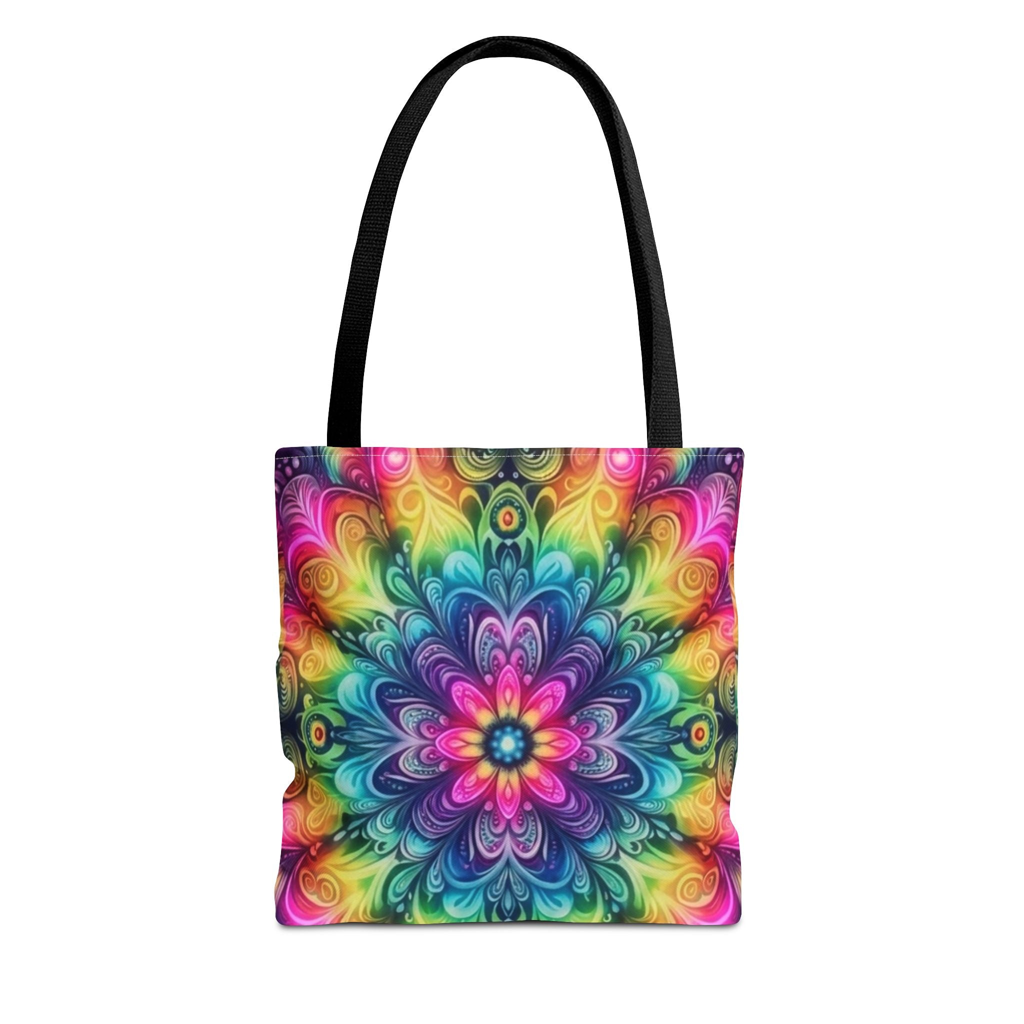 Psychedelic Floral Kaleidoscope Tote Bag Printify