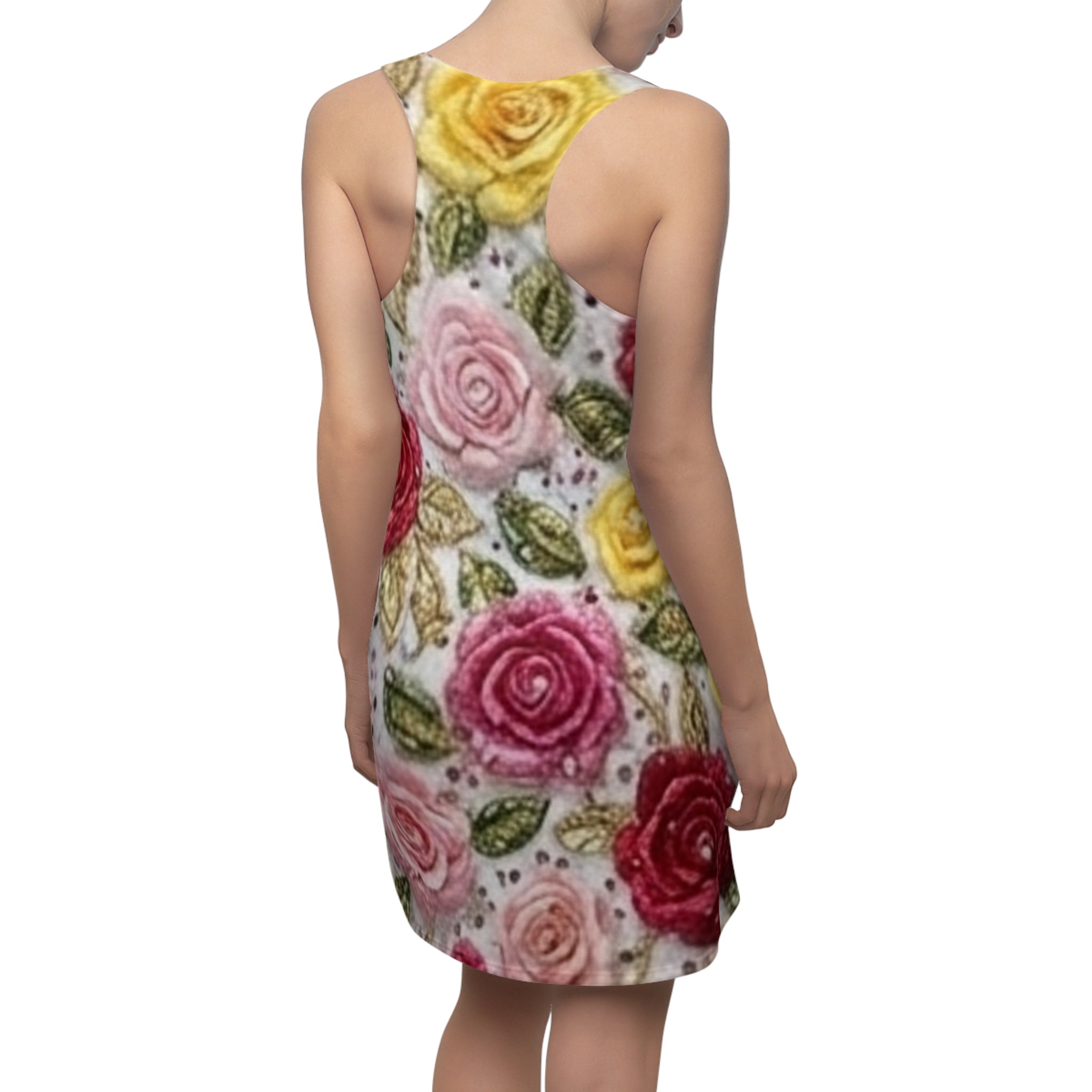 Floral Racerback Dress – Watercolor Roses All-Over Print