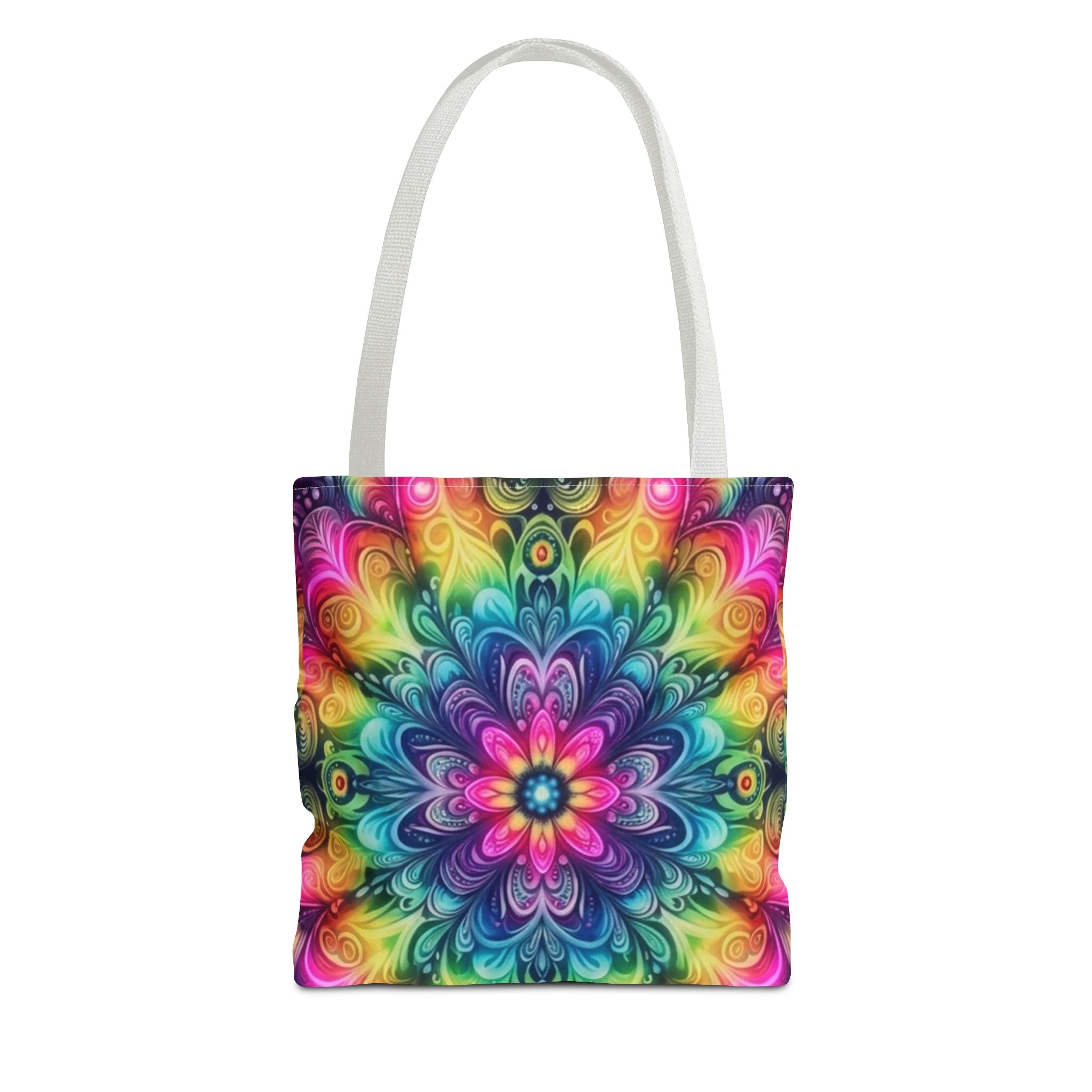 Psychedelic Floral Kaleidoscope Tote Bag Printify